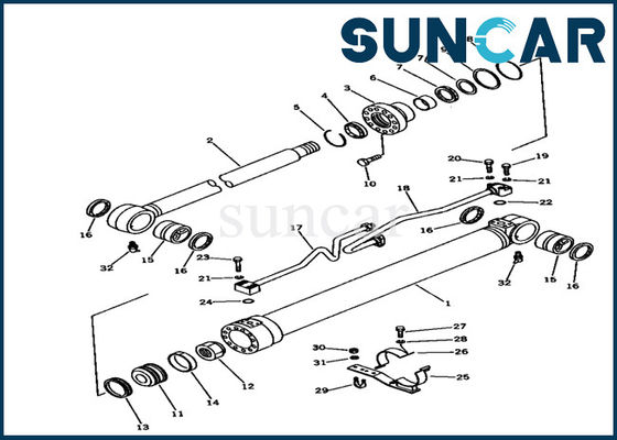 Corredi della guarnizione del cilindro dell'asta di sigillamento 707-98-36100 del macchinario per il corredo di riparazione di Komatsu PC100-3 dell'escavatore