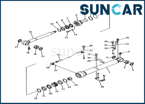 707-99-26620 corredi idraulici della sostituzione del cilindro del corredo PC60-6 KOMATSU di servizio del cilindro del secchio