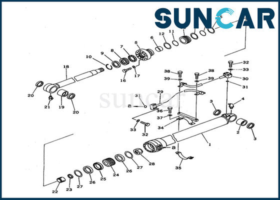 707-99-37610 la riparazione Kit Excavator Cylinder Sealing Kit del cilindro dell'asta di KOMATSU misura le parti interne PC100N-6