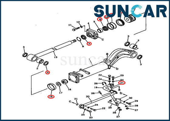 135-63-05010 scarico che sigilla i cariC.A.Tori del cingolo di Kit Cylinder Service Kit Fits D57S-1 KOMATSU