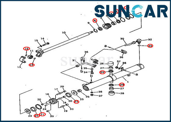 Corredo idraulico di servizio del cilindro dei corredi D60P-11 D60P-8 della guarnizione di KOMATSU dell'ascensore della lama delle guarnizioni 707-98-36440