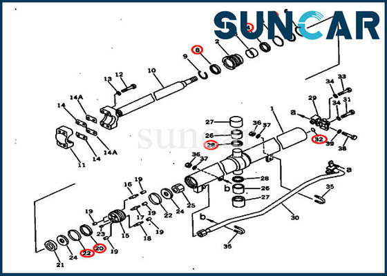 707-98-28600 7079828600 sollevano il bulldozer D60P-12 D65E-12 di Kit Komatsu Crawler della riparazione della guarnizione del cilindro