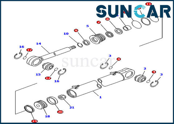 707-99-35170 servizio Kit Hydraulic Oil Seal Kit del cilindro di angolo per il bulldozer del cingolo di D61EX-12 KOMATSU