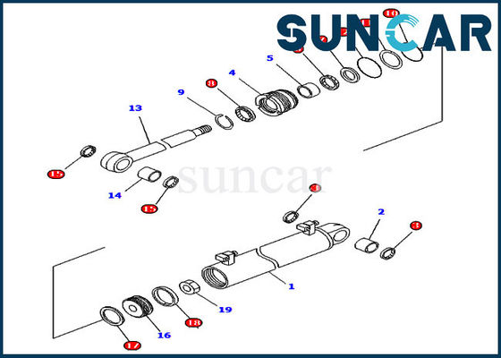 707-99-34600 bulldozer di inclinazione di potere di angolo di potere di Kit Komatsu Cylinder Seal D61PX-12 di sigillamento dell'ascensore