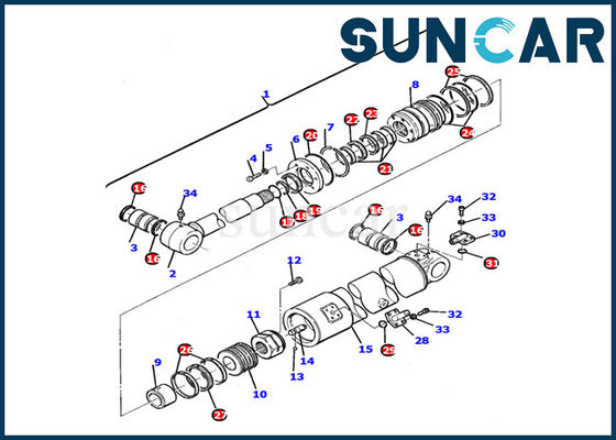 la guarnizione Kit Komatsu Excavator Inner Repair del cilindro del braccio 21D-61-12201 parte il corredo di servizio PC110R-1