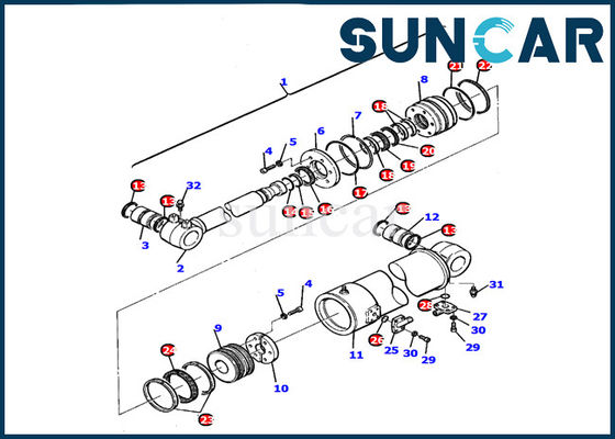 Escavatore Repair Service Kit di Kit Gasket Kit PC110R-1 della guarnizione del cilindro di lama di KOMATSU 21D-61-15170