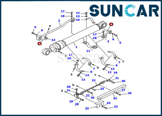 Corredo di riparazione interno idraulico del corredo PC120-6H KOMATSU della guarnizione del cilindro del secchio dell'escavatore 707-98-28610