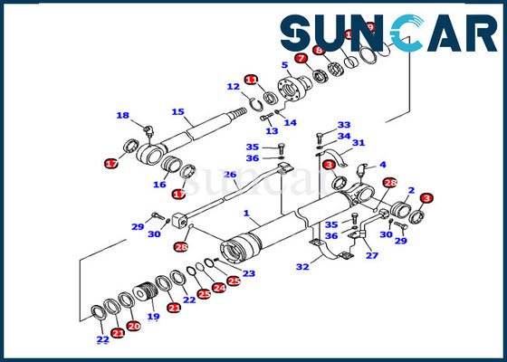 707-98-36240 cilindro del secchio che sigilla il modello Inner Repair Kit di Kit Komatsu Seals PC120-6