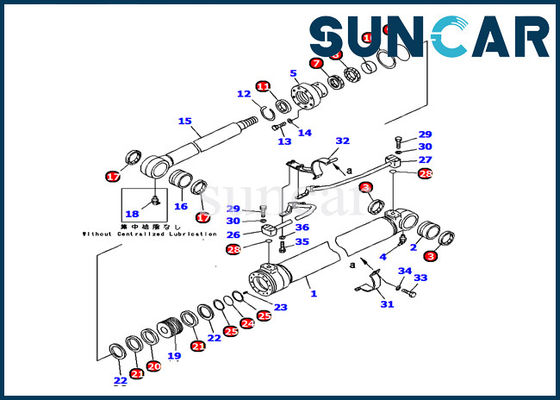 707-98-37670 corredi della guarnizione del cilindro dell'asta per il corredo di Heavy Model Repair dell'escavatore di KOMATSU PC120-6