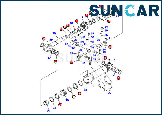 Corredo inferiore di Sealing Repair Service dell'escavatore del corredo PC1100-6 della guarnizione del cilindro dello scarico di KOMATSU 707-98-56210