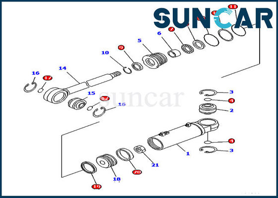 707-99-43680 corredi idraulici del cilindro di KOMATSU del bulldozer del corredo di riparazione della guarnizione di inclinazione D61PX-12