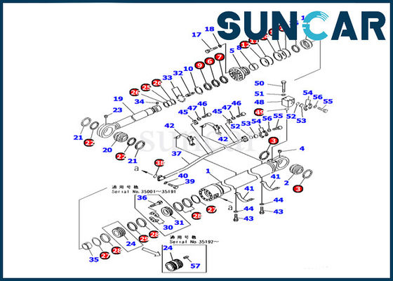 707-98-85310 escavatore idraulico Machinery di Kit Fits PC1250-8 KOMATSU di riparazione della guarnizione del cilindro del braccio