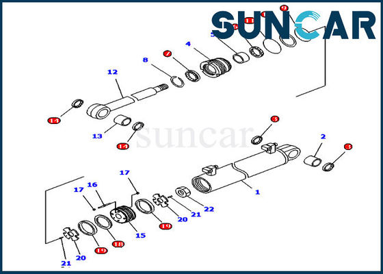 Guarnizioni idrauliche 707-99-36550 un cilindro di 7079936550 angoli che sigilla Kit Fits D61EX-15 KOMATSU