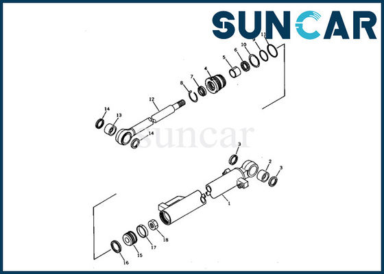 21S-63-02030 guarnizione Kit Bucket Cylinder Service Kit per l'escavatore Models Inner Parts di PC03-1 KOMATSU