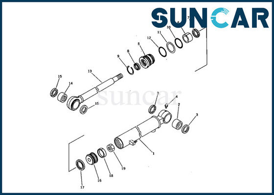escavatore Inner Repair Kit di Kit Fits Models PC03-1 della guarnizione del cilindro dell'oscillazione di 21S-63-02040 KOMATSU