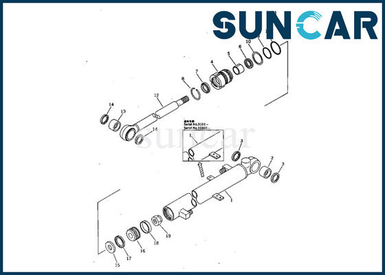 PC05-5 KOMATSU 707-00-50630 parti di Kit Oil Resistance Cylinder Replacement della guarnizione del cilindro del secchio