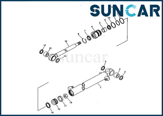 Servizio sostitutivo Kit For Komatsu Mini Excavator PC05-6 del corredo 707-00-50680 della guarnizione del cilindro del secchio