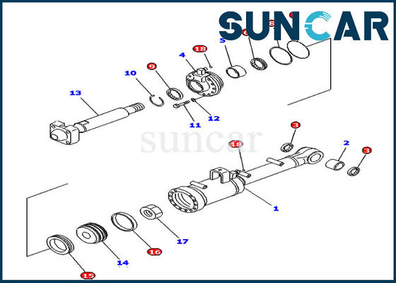 707-98-52210 cilindro di inclinazione che sigilla i corredi della sostituzione del bulldozer di inclinazione di Kit Komatsu D65E-12 D65P-12