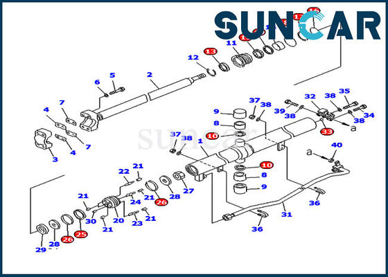 Servizio Kit Bulldozer Cylinder Seal Kits del cilindro 707-99-25890 KOMATSU dell'ascensore D85ESS-2