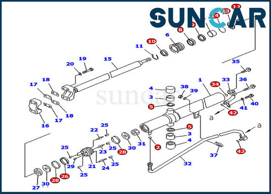 707-99-25880 modelli di Kit For Trimming Dozer D65EX-15 D65PX-15 di riparazione della guarnizione del cilindro dell'ascensore