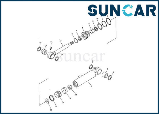Parti interne dell'escavatore PC05-5 di misure dei corredi della guarnizione del cilindro di lama del corredo 707-00-60340 di servizio di KOMATSU mini