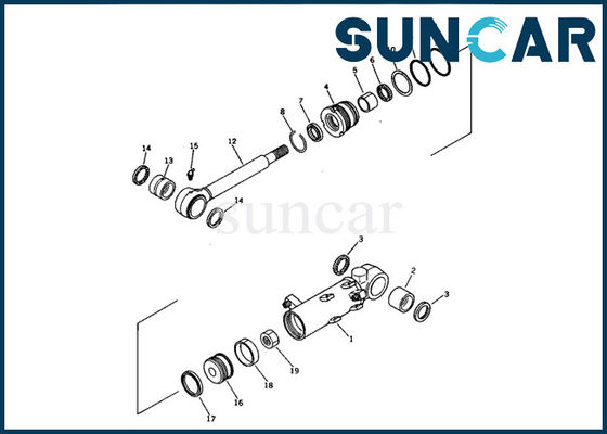 707-00-60390 corredo di riparazione interno di resistenza di olio dell'escavatore PC05-6 di Kit For della guarnizione del cilindro di lama di KOMATSU mini