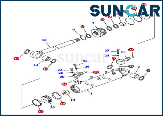 707-99-40120 bulldozer del cingolo che sistemano la guarnizione Kit Fits Komatsu Parts Models D65EX-15E0 del cilindro