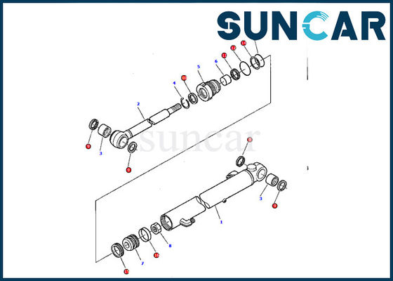 878000378 KOMATSU che sigilla il corredo della guarnizione del macchinario dei corredi di riparazione del cilindro del secchio di Kit Oil Resistance PC07-2