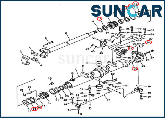 707-98-37580 modelli dei bulldozer del cingolo di Kit Fits D85A-21 KOMATSU della guarnizione del cilindro dell'ascensore della lama