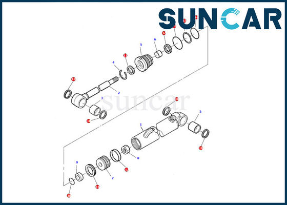 878000382 corredo interno della guarnizione di guarnizione di riparazione di Kit Komatsu Excavator PC05-7 della guarnizione del cilindro dell'oscillazione dell'asta