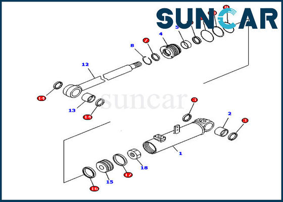 707-98-43520 corredo di riparazione del corredo D85A-21 D85E-21 KOMATSU della guarnizione della sostituzione del cilindro della guarnizione della lama