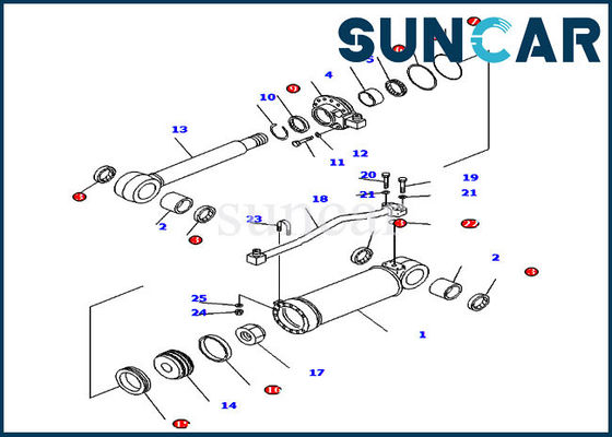 D85ESS-2 D85ESS-2A KOMATSU idraulica sigilla il corredo di riparazione della guarnizione del cilindro dello scarifiC.A.Tore 707-99-52180