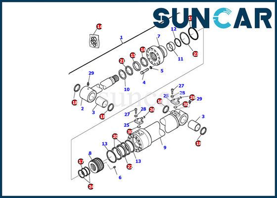 707-99-35300 corredo di servizio della guarnizione di riparazione di Kit Komatsu Excavator Inner della guarnizione del cilindro dell'oscillazione dell'asta
