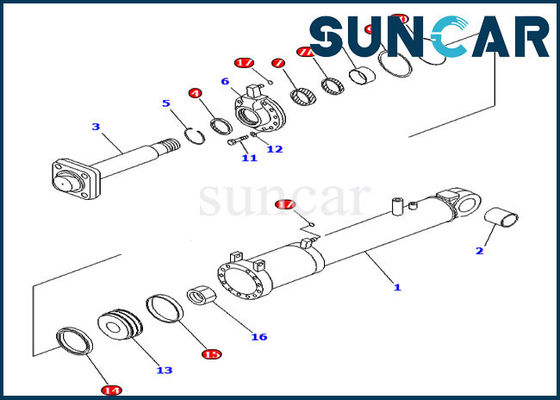 707-99-53620 7079953620 corredi di servizio del cilindro di inclinazione di lama per KOMATSU D85EX-15E0 D85MS-15