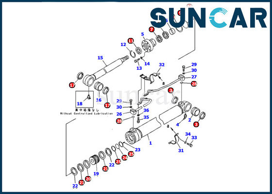 Corredo interno di servizio delle parti di Kit Fits Excavator Machinery PC130-7 della guarnizione del cilindro dell'asta di KOMATSU 707-99-37300
