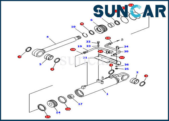 707-98-43650 cilindro dell'ascensore dello scarifiC.A.Tore che sigilla Kit Repair Service Kit For D85EX-15 KOMATSU
