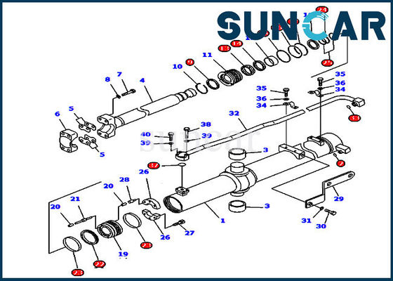 707-99-24555 bulldozer del cingolo di Kit For D85C-21 KOMATSU della guarnizione di riparazione del cilindro del contrappeso