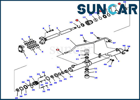Riparazione del cilindro dell'ascensore del corredo 707-99-27110 della guarnizione ISO9001 che sigilla le parti di ricambio di Kit For D65WX-16 KOMATSU