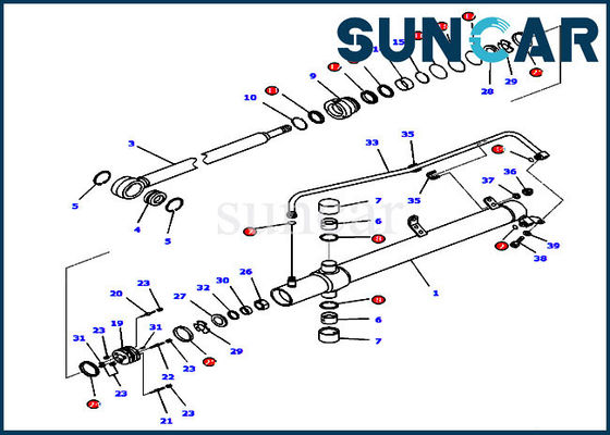 707-99-26730 guarnizione Kit For Models D65EX-16 D65PX-16 KOMATSU del cilindro dell'ascensore della lama del bulldozer