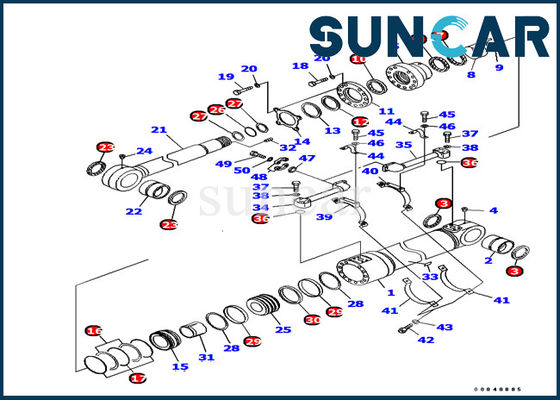707-99-72370 parti interne dello scarico del cilindro della guarnizione del macchinario inferiore di Kit For Loader KOMATSU PC1250-7