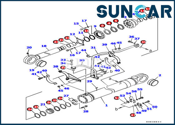 PC1250-7 modella la guarnizione Kit Komatsu Excavator Inner Parts del cilindro del cariC.A.Tore a cucchiaia di 707-99-77010 KOMATSU
