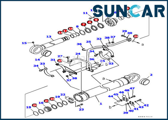 Corredi della guarnizione del cilindro del secchio del corredo 707-99-77050 di servizio di KOMATSU per la sostituzione dell'escavatore PC1250-8