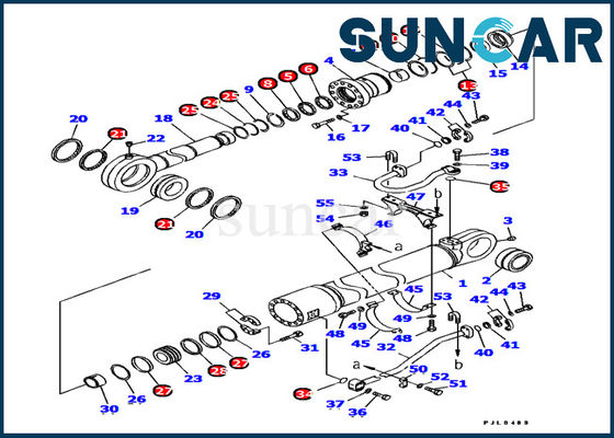 707-99-77120 corredo idraulico PC1100-6 di Kit Komatsu Bucket Cylinder Service della guarnizione PER 5.7M Cylinder Assy
