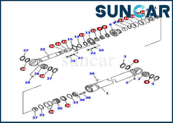 707-99-78770 guarnizione dei corredi di riparazione del cilindro idraulico del corredo ISO9001 PC1250-7 della guarnizione di KOMATSU