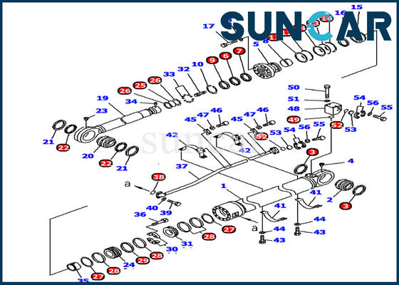 707-99-89250 modello Inner Repair Kit dell'escavatore di Kit Fits PC1250-7 della guarnizione del cilindro del braccio di KOMATSU