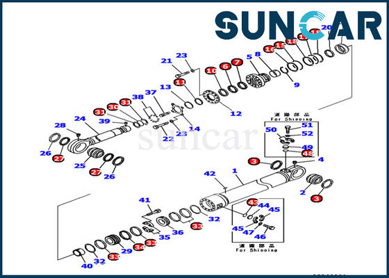 707-99-89270 corredo di Arm Cylinder Service dell'escavatore del corredo PC1250-7 di sigillamento di KOMATSU di resistenza di olio