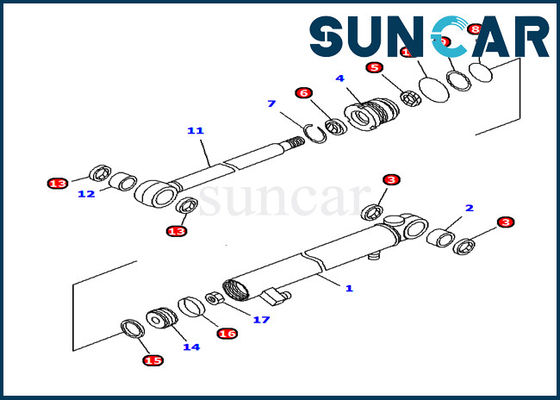 707-98-04640 sostituzione interna delle parti di Kit Komatsu PC12R-8 della guarnizione di resistenza di Arm Cylinder Oil dell'escavatore