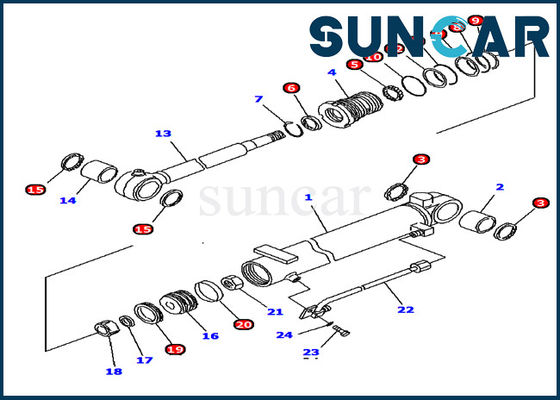 707-98-10880 servizio Kit Model Repair Parts del corredo PC12R-8 KOMATSU della guarnizione della sostituzione del cilindro dell'asta