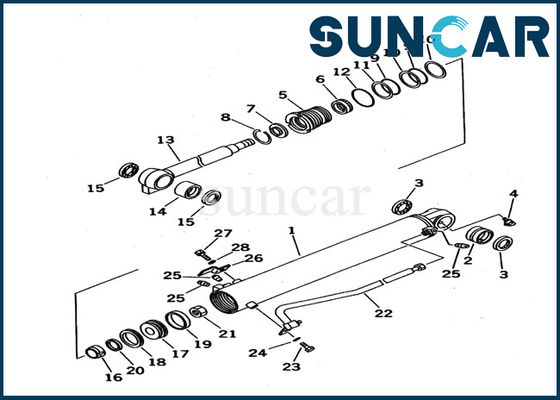 KOMATSU idraulica sigilla 707-98-13020 PC12UU-2 l'escavatore Bucket Cylinder Inner parte il corredo della guarnizione