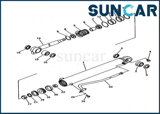 707-98-22810 corredo interno di servizio di riparazione del corredo PC12UU-2 di Boom Cylinder Seal dell'escavatore di KOMATSU